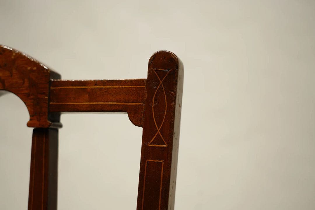 ルイ16世様式　サロンチェア　椅子　象嵌　フランス　アンティーク