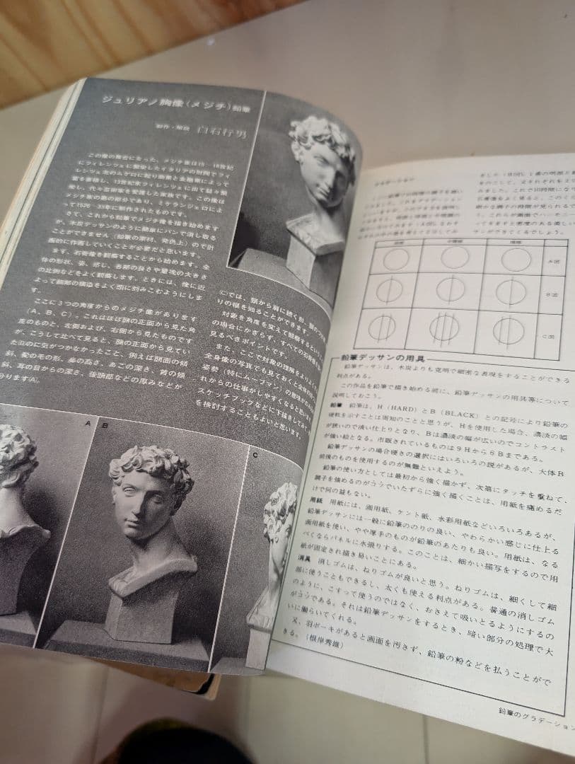 ジュリアーノ・メディチ　石膏像　60センチ　美品　デッサン　描き方3冊付