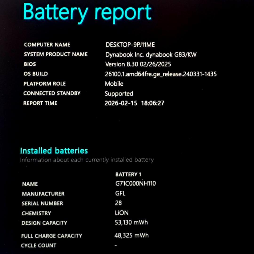【整備済】新品液晶dynabook G83/KW 16/512GB 第12世代⑨