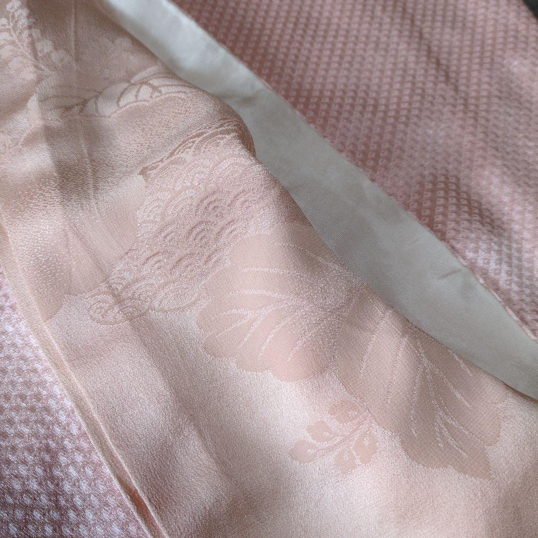 七五三３歳女の子正絹お着物と正絹総絞り手縫いの被布（巾着付き）