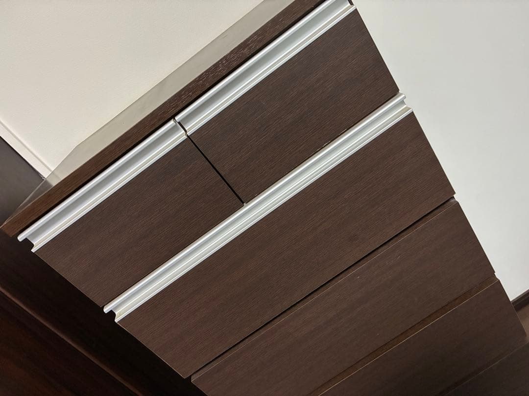 ダークブラウン木製チェスト 6引き出し