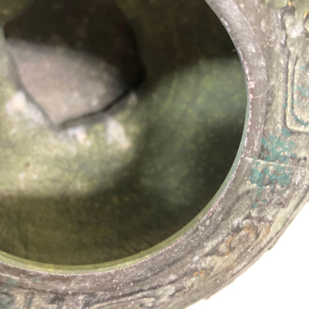 E4 香炉 花生け 鋳物 青銅器風 アンティーク 骨董 古美術 レトロ ヴィンテ