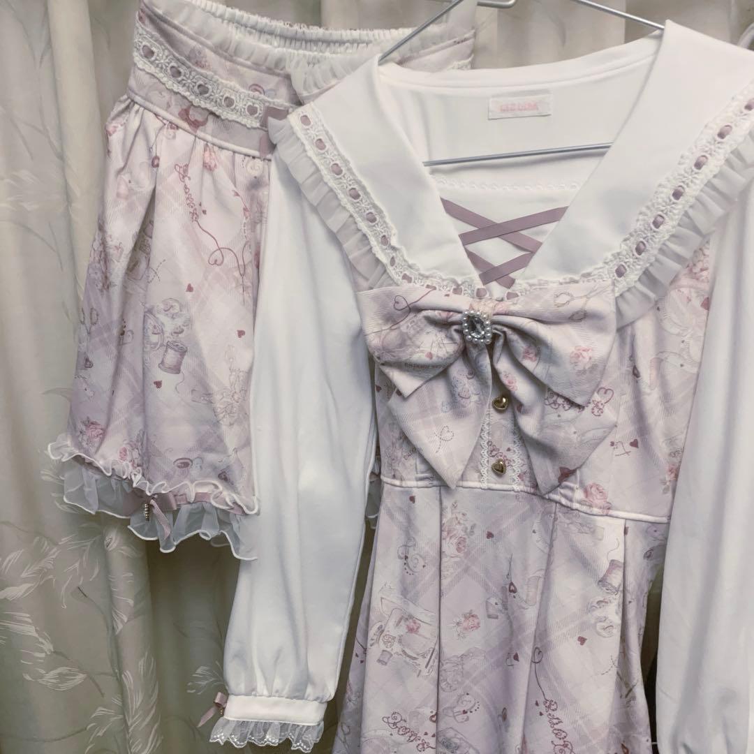 LIZLISA リズリサ Sewing Bear柄セットアップ ピンク