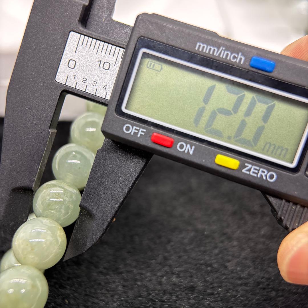 無処理無染色A貨天然石本翡翠　保証付　ミャンマー　本翡翠　手作り　緑色約12mm