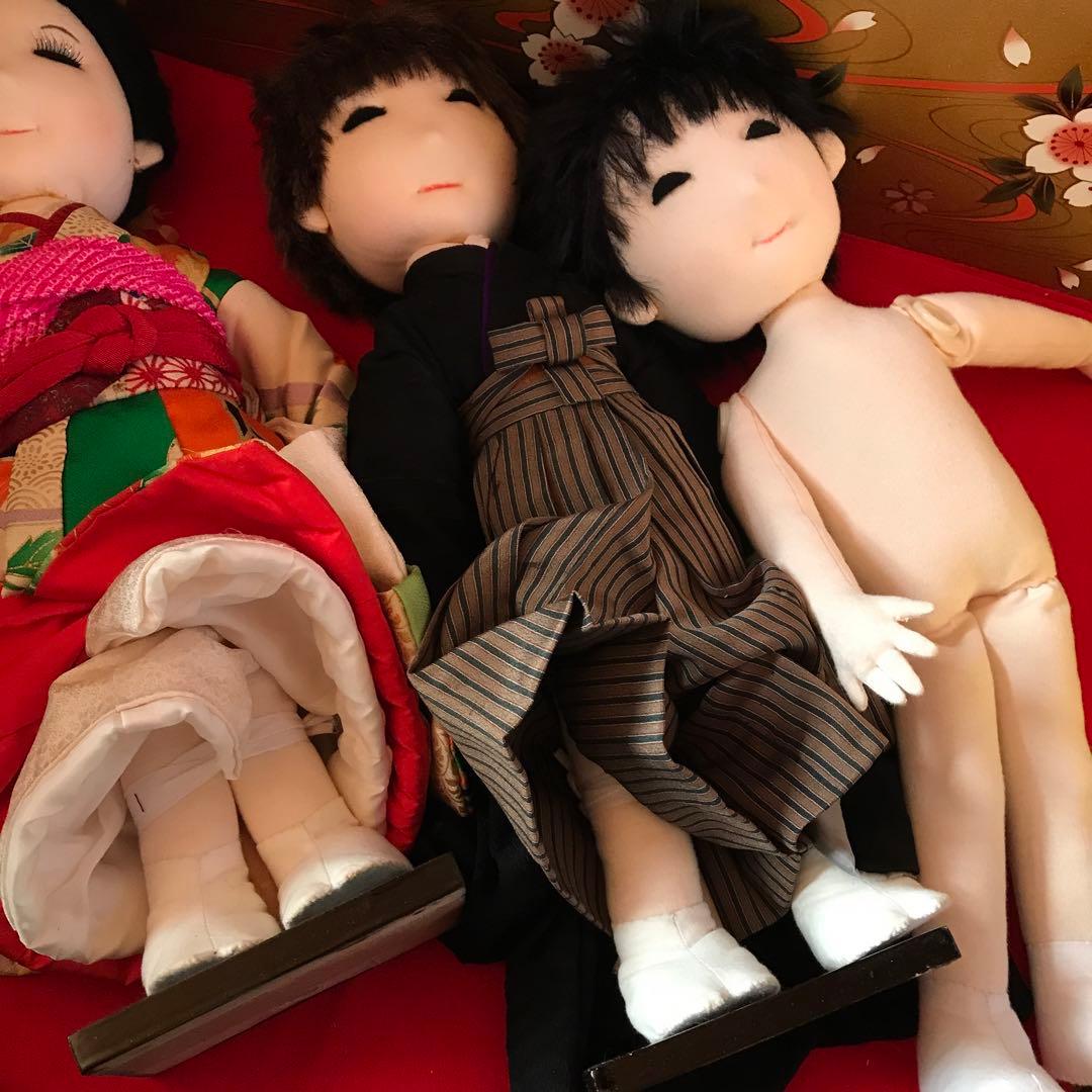 裸 も可　創作市松人形　布人形　米山京子風　男女ペア　ウエディング　雛人形