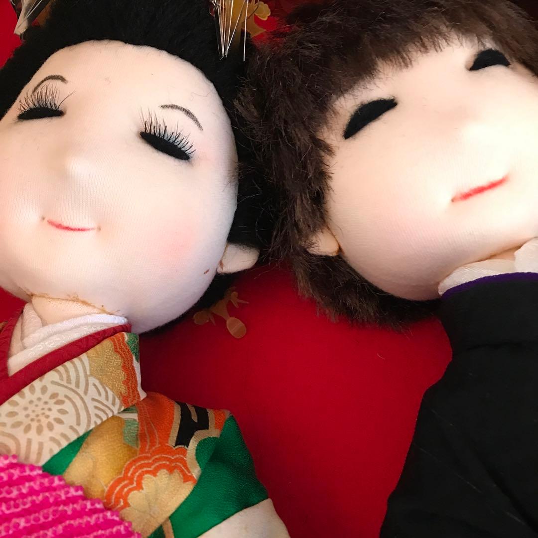 裸 も可　創作市松人形　布人形　米山京子風　男女ペア　ウエディング　雛人形