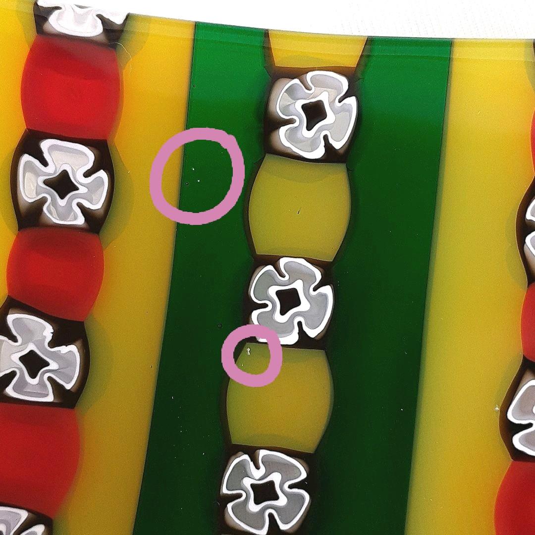 ヴェネチアンガラス　イタリア製　パンジー　ミルフィオリ　小皿　飾り皿