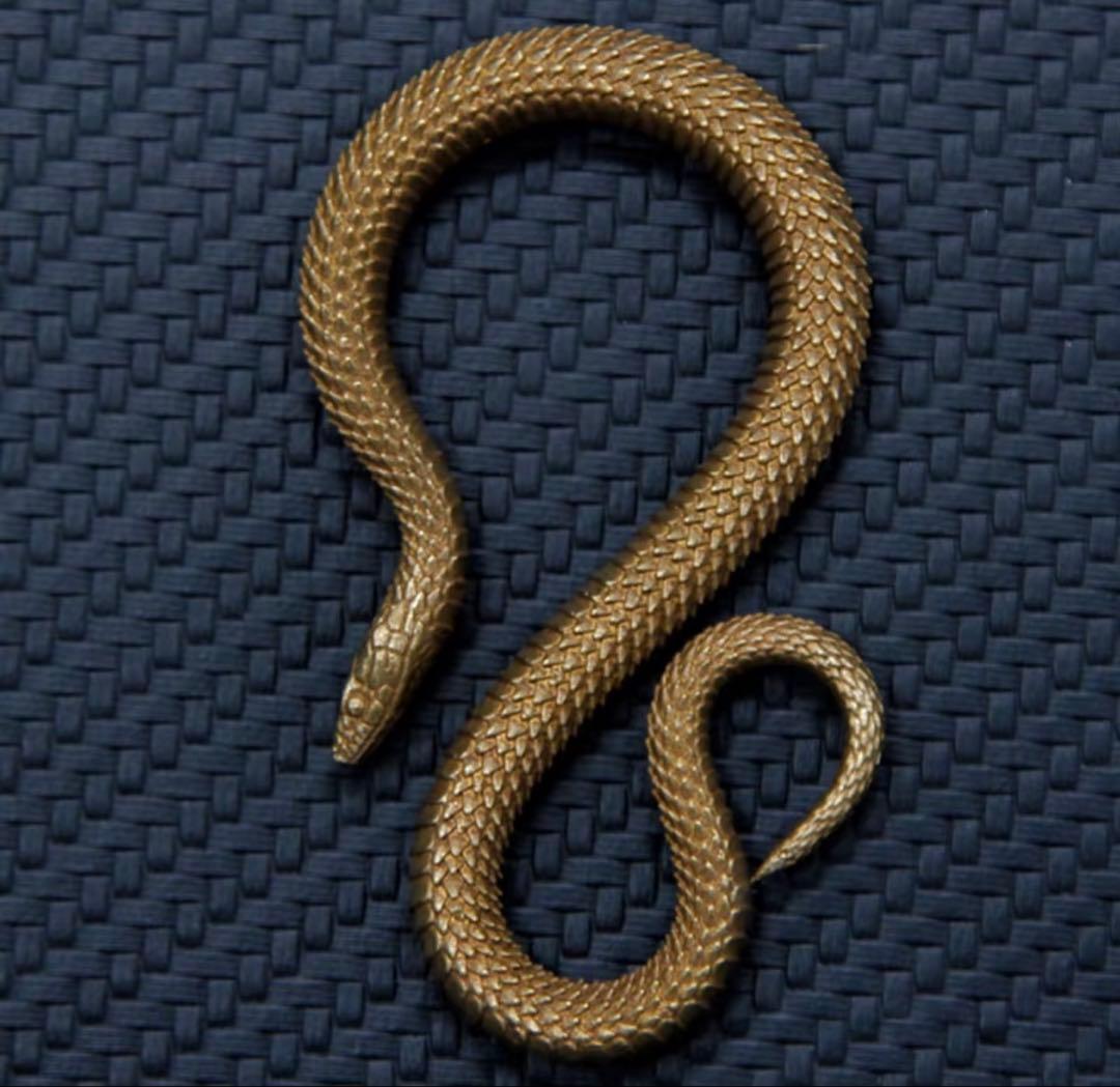 金色 蛇デザイン キーリング　銅