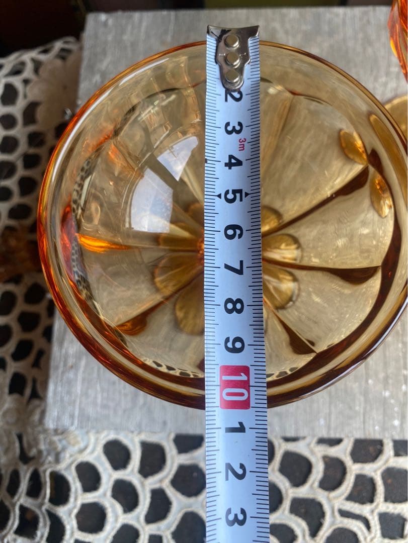 A＊ノリタケ ヤングカラー デザートグラス セット 昭和レトロ アンバー