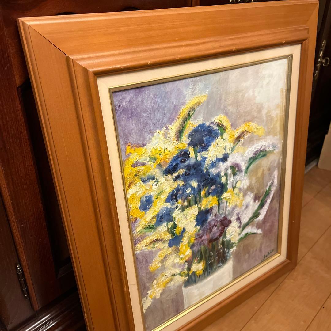 【更に値下げしました】油絵画《花》