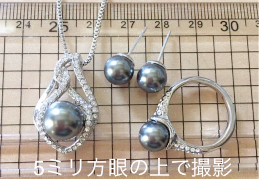 シルバーパール　スワロフスキー ❤️2点セット+18金厚K18刻印入チェーン