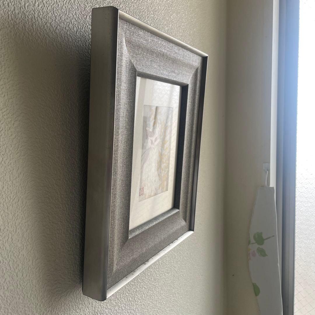 白猫と花の日本画