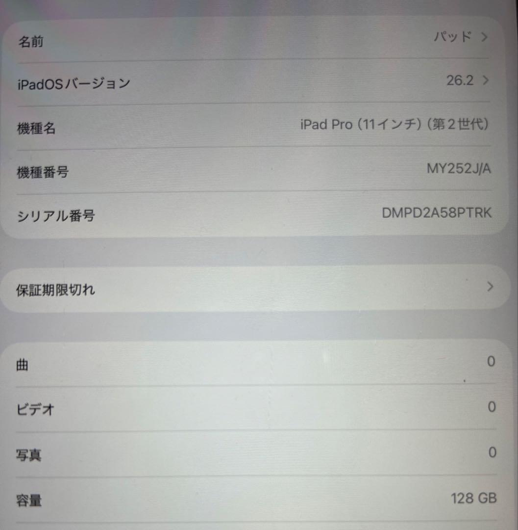 iPadPro（第2世代11インチ）Apple pencil（第2世代）