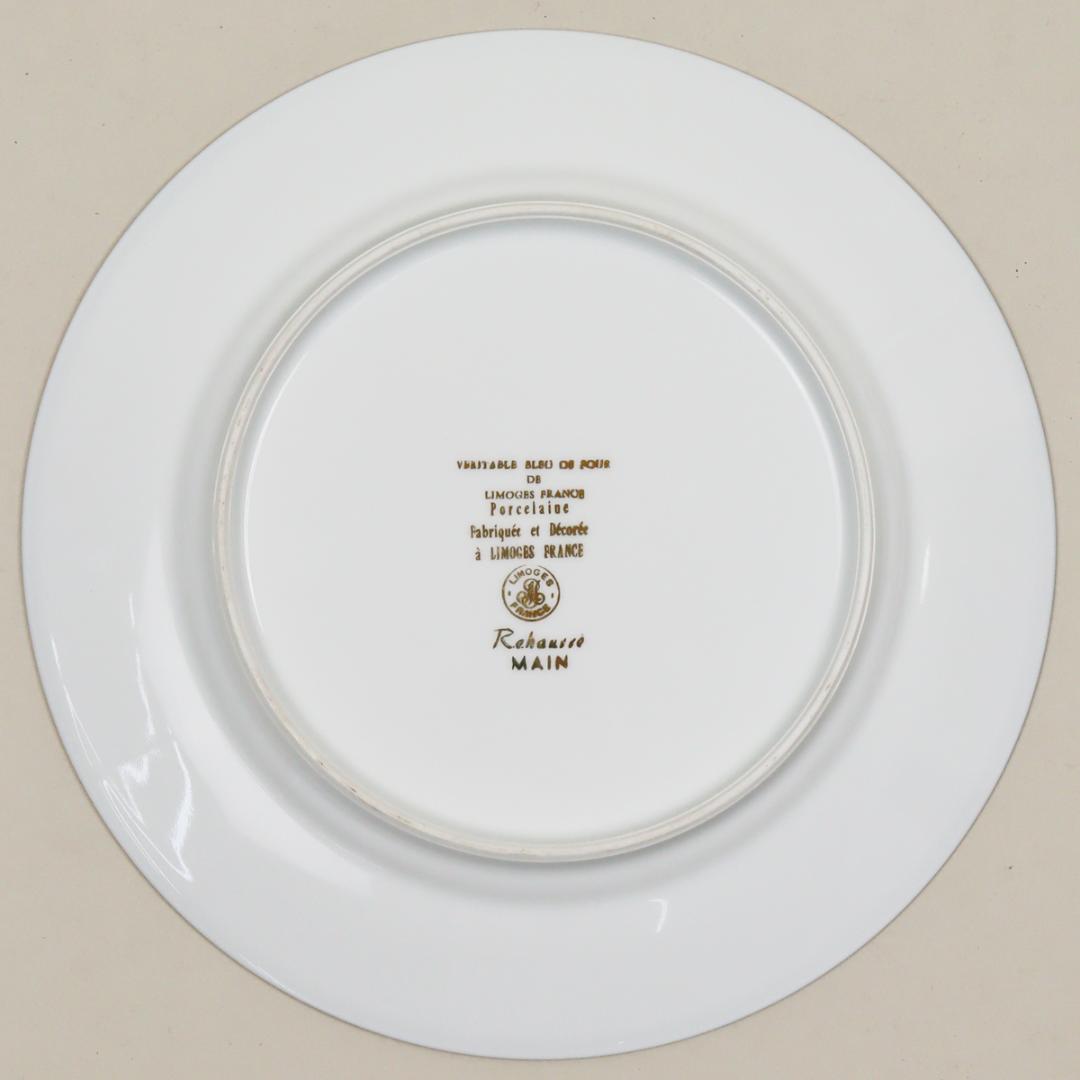 リモージュ ゴールド コバルト フラワーブーケプレート 22cm 飾り皿