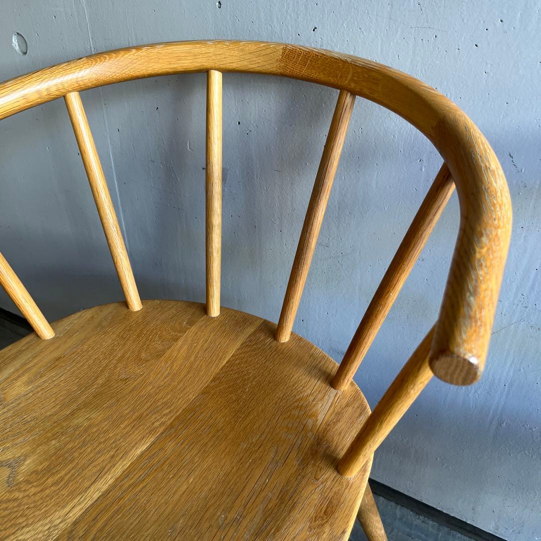 廃盤希少★無印 オーク材 アームチェア 丸脚 ２脚セット
