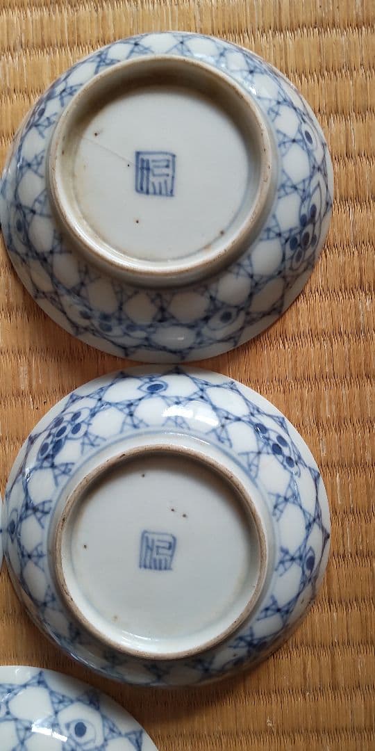 江戸中期　古伊万里　小皿5客　氷裂文　骨董　アンティーク