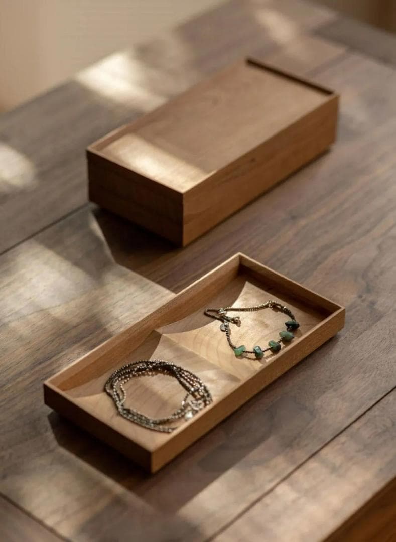 Ring Case 8点 チェリー材 アクセサリートレー ピアスケース指輪ケース