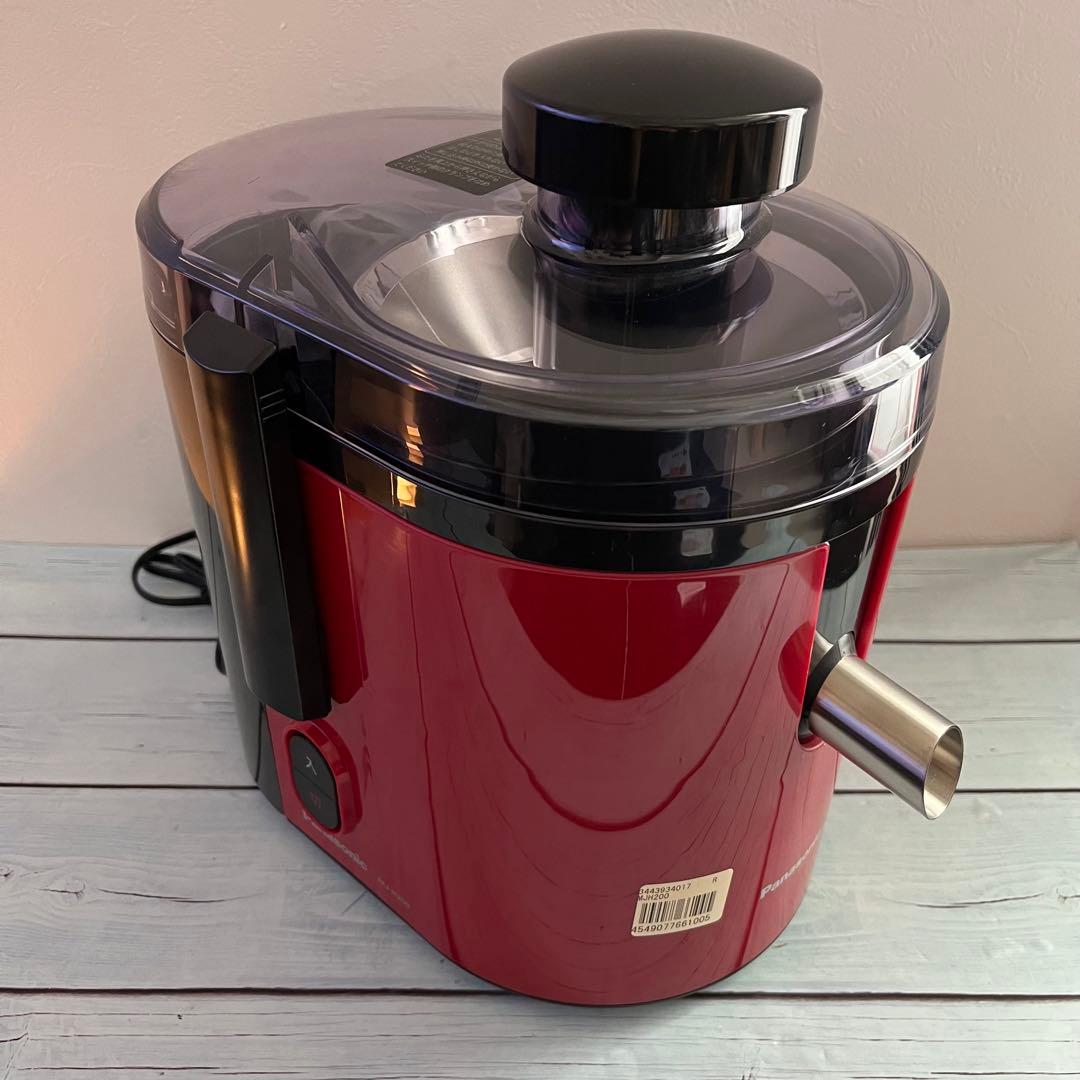 ①パナソニック ジューサー 高速 レシピブック付 レッド MJ-H200-R 赤