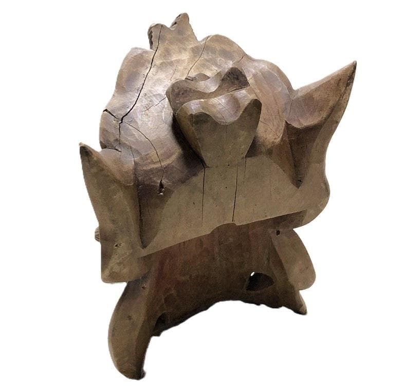 【 木彫面関羽 】　古玩骨董　27ｃｍ