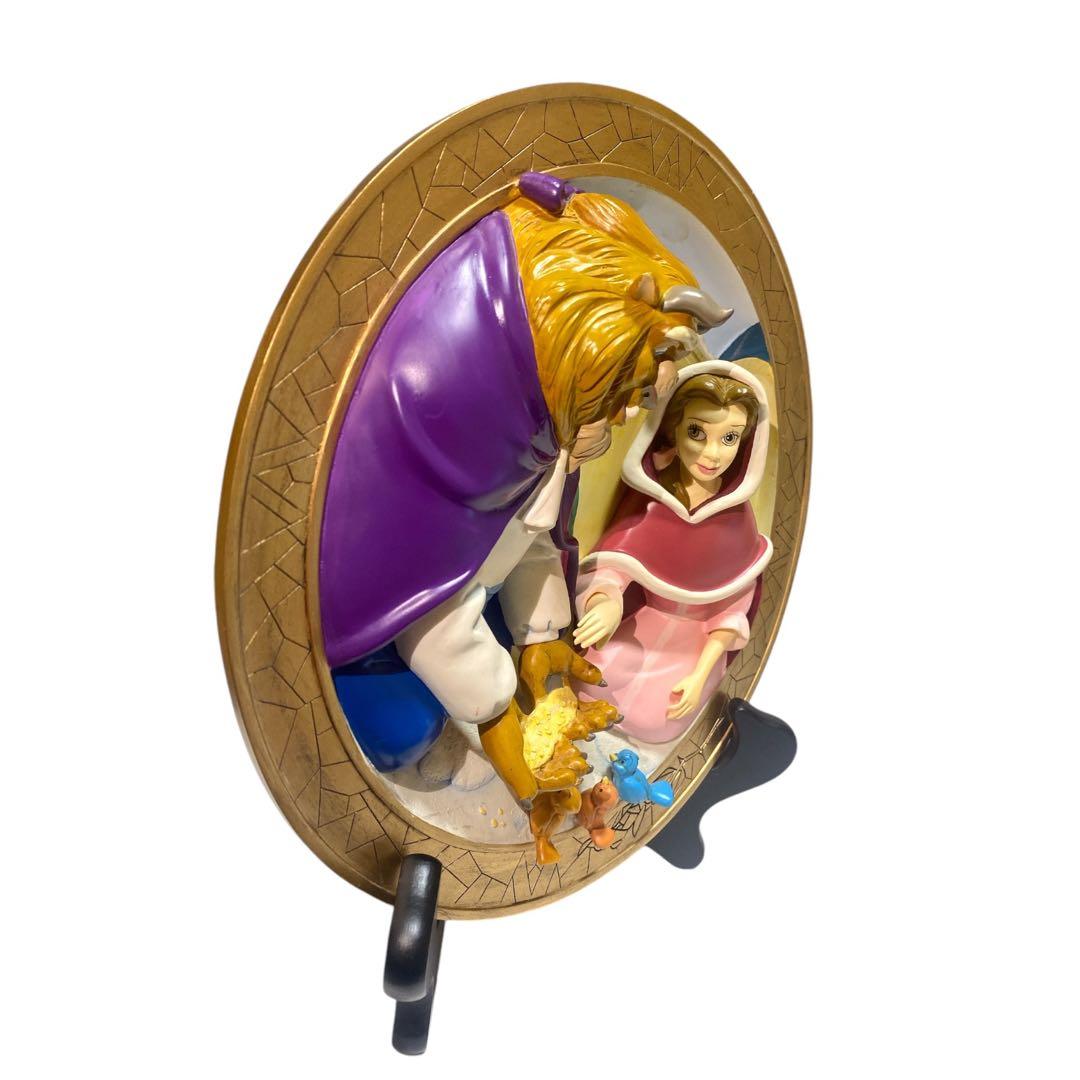 ディズニー 世界5000枚限定 美女と野獣 絵皿 3D レリーフプレート