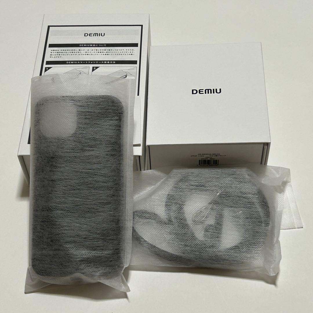 【新品未使用】デミュウDEMIU スマホケース クロコブラック iPhone14