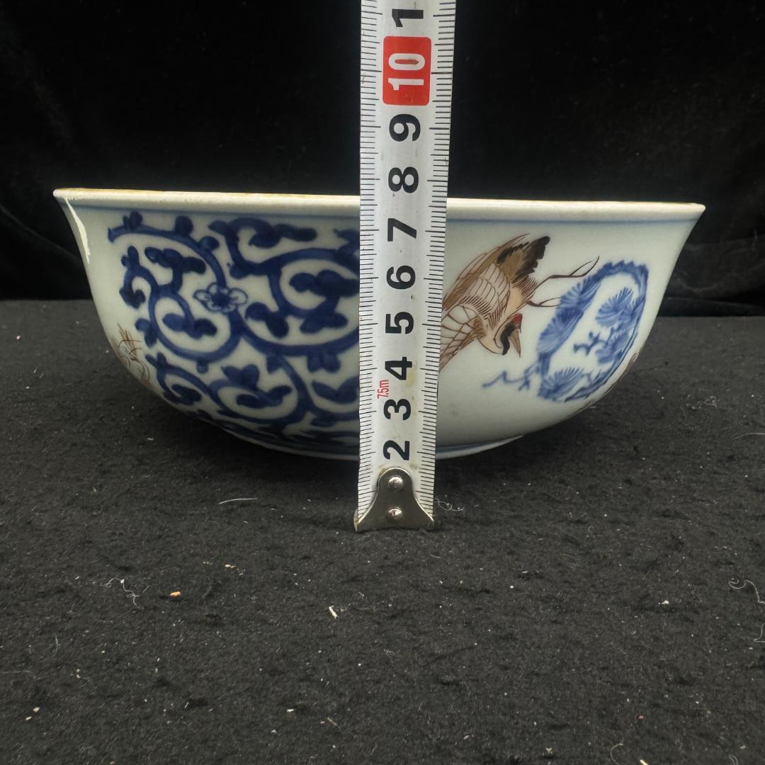 古伊万里 色絵金彩 染錦 仙人 亀 鶴 赤絵 大皿 大鉢 深鉢 和食器