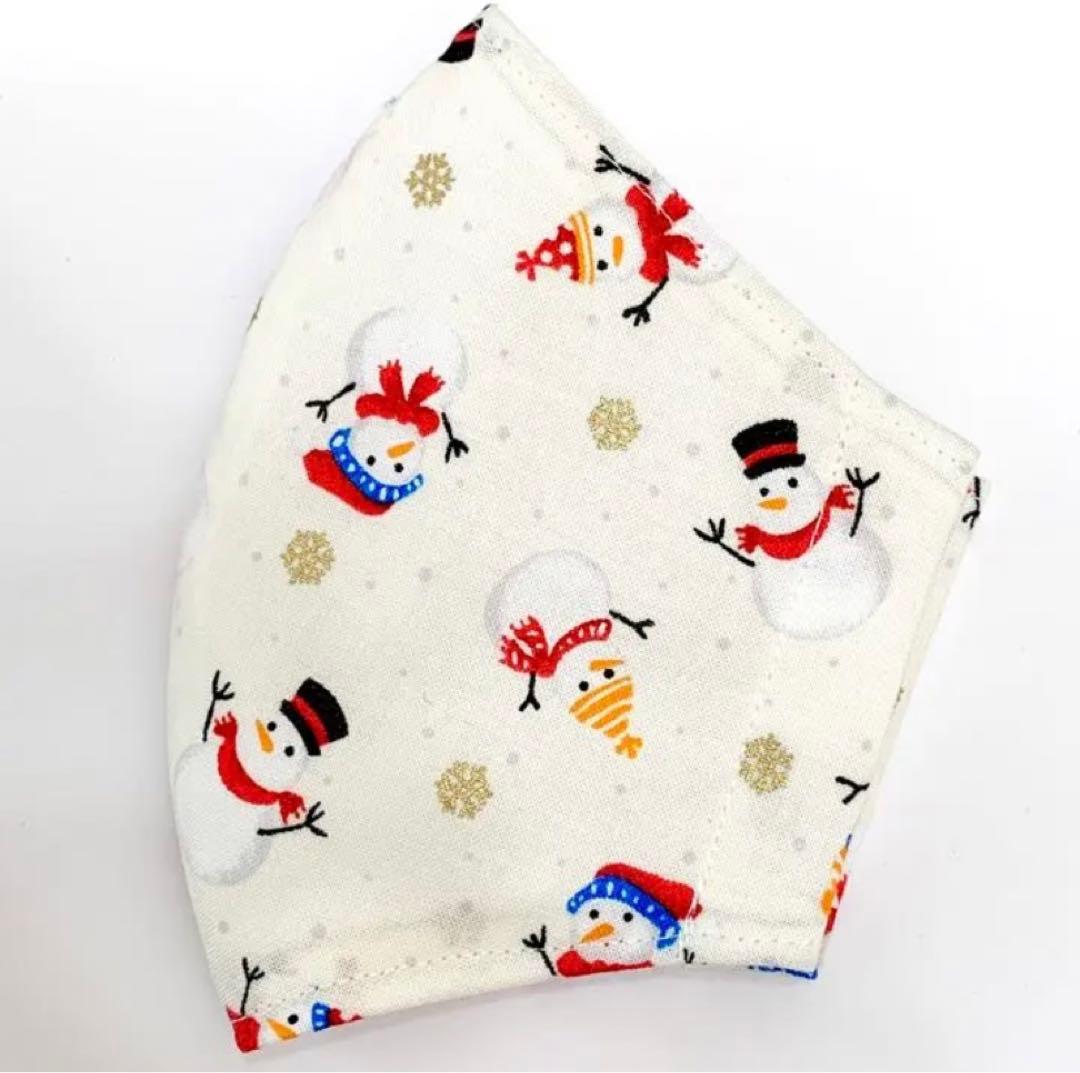 No.599 オーダーマスク　クリスマス　雪だるま　ハンドメイド　おまとめ割
