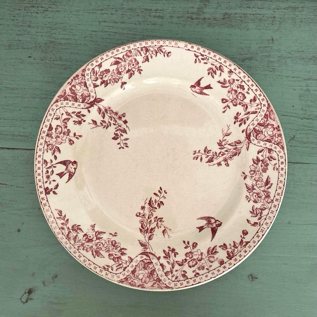 フランスアンティーク ツバメ　プレート　エミールブルジョワ【E】リュネヴィル