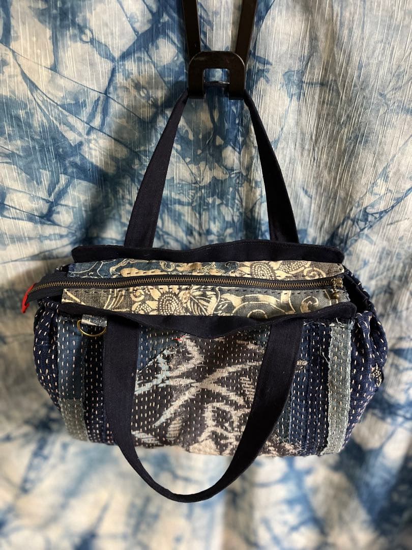 襤褸古布　ミニボストン　ハンドメイド