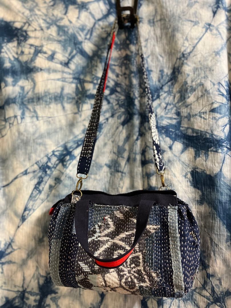 襤褸古布　ミニボストン　ハンドメイド