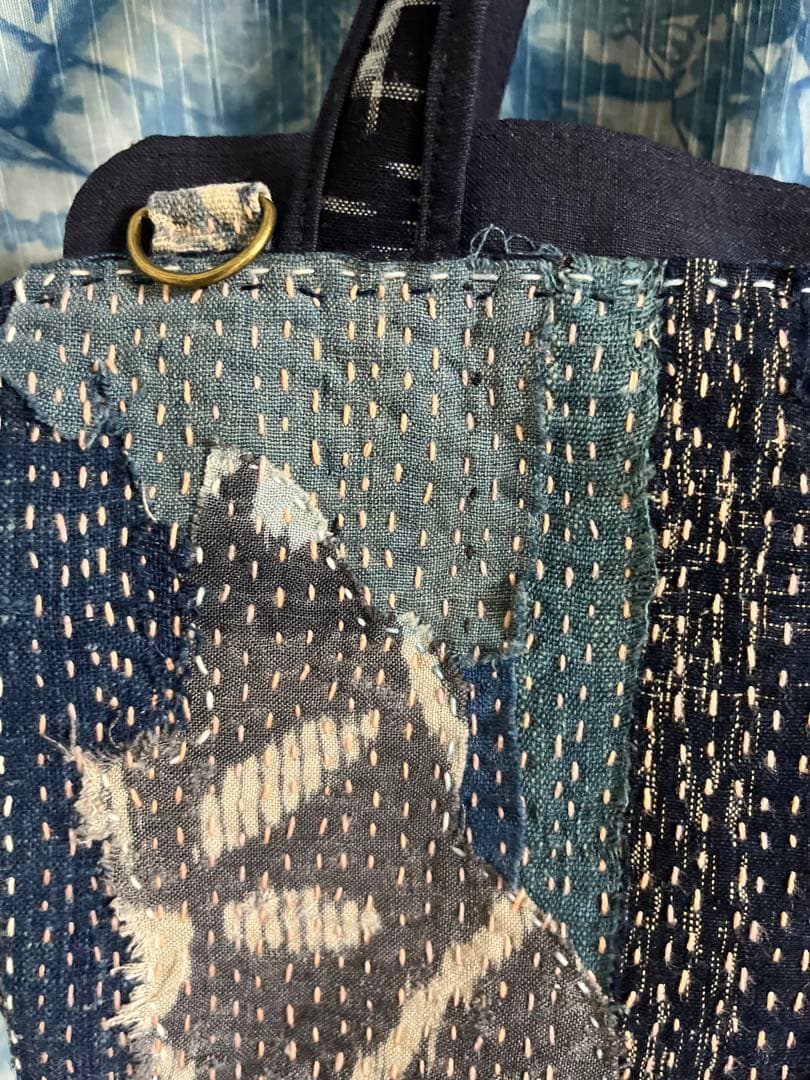 襤褸古布　ミニボストン　ハンドメイド