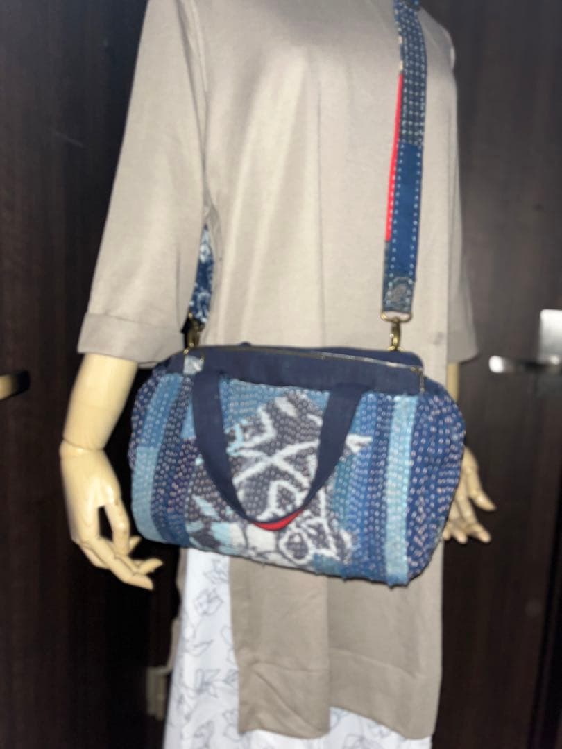 襤褸古布　ミニボストン　ハンドメイド