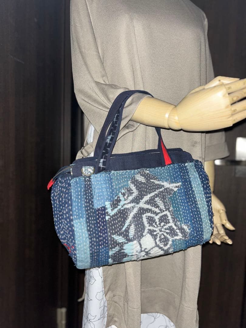 襤褸古布　ミニボストン　ハンドメイド