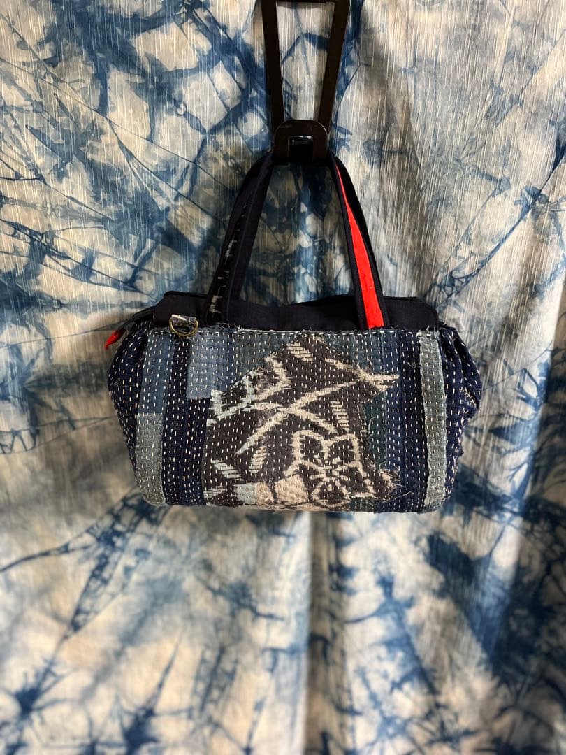 襤褸古布　ミニボストン　ハンドメイド