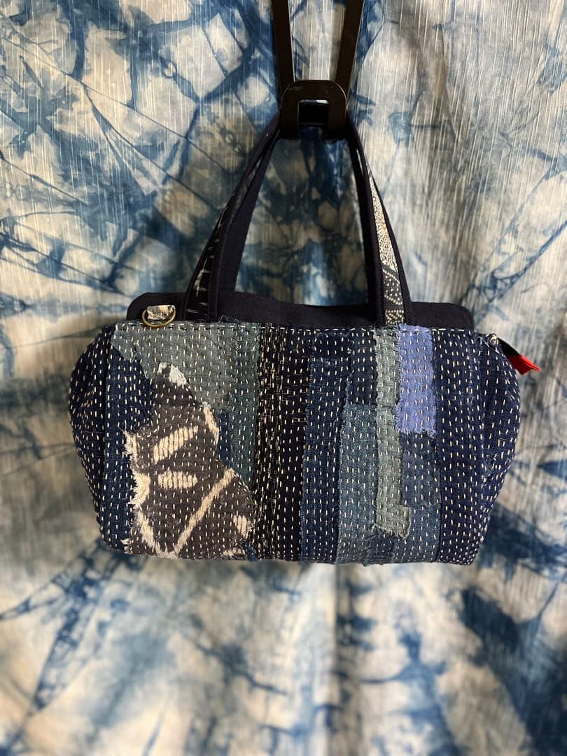 襤褸古布　ミニボストン　ハンドメイド