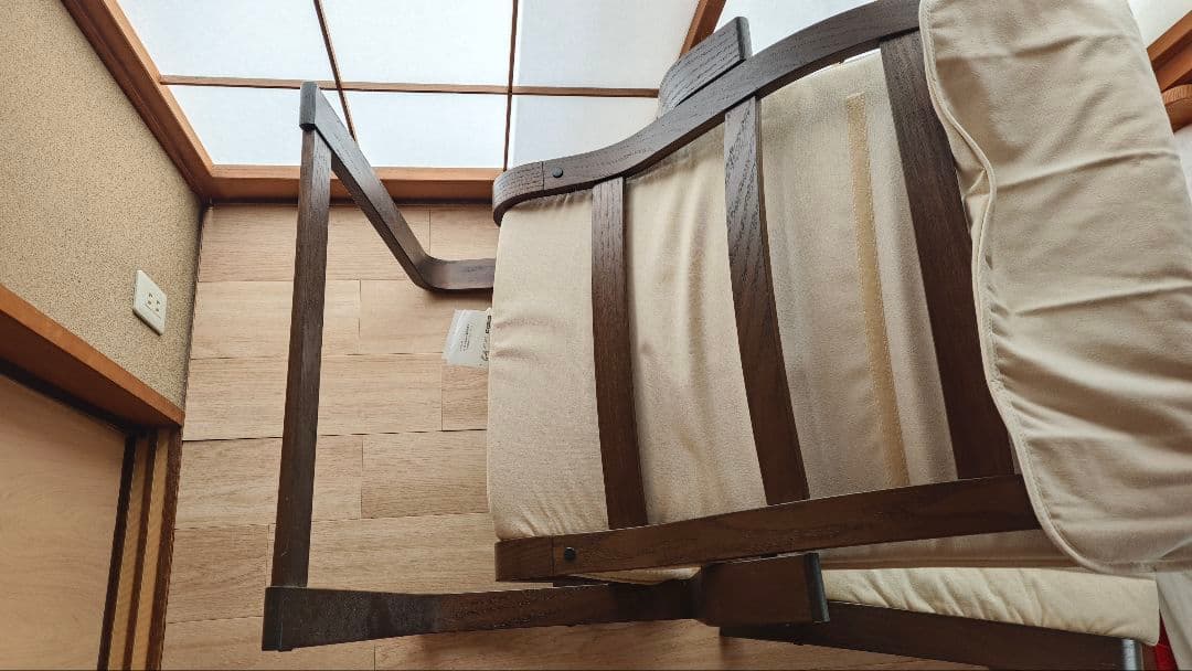 イケア ポアン フットレスト クリームホワイト 栗色 東京都送料無料