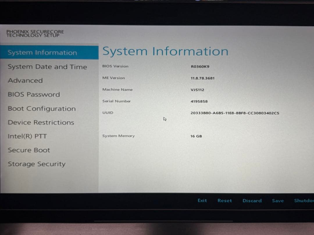 Windowsノート本体 VAIO S11 VJS112C11N Intel i7-8550 16GB