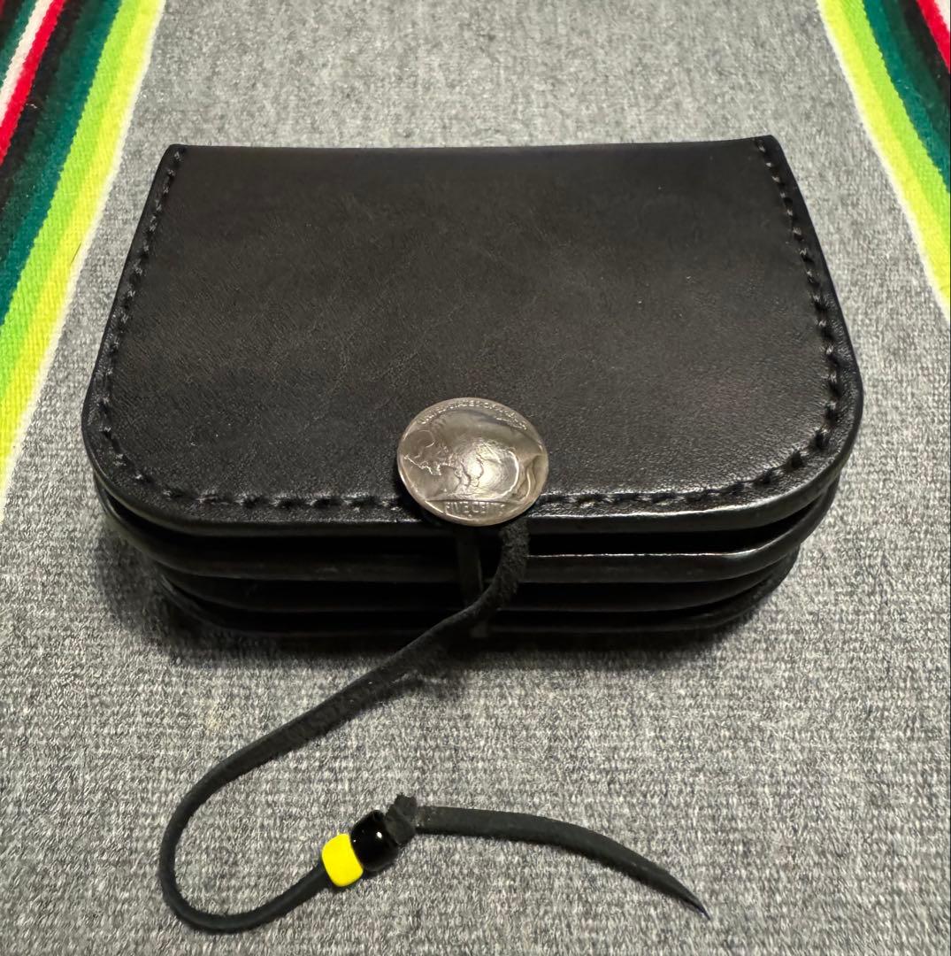 中*村様 サドルレザーブラックのケース！コンチョ　財布　ハンドメイド