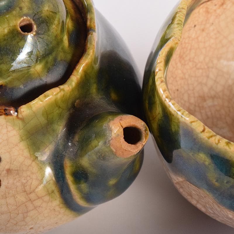 煎茶道具　織部焼　玉露　煎茶器揃　急須　湯冷　茶碗五客　V　R7774