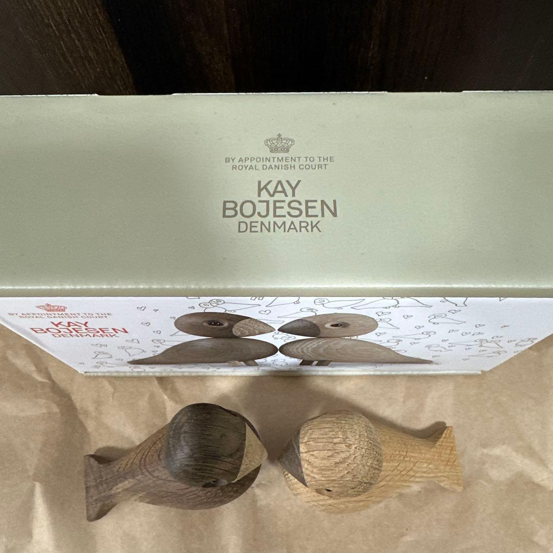 【新品同様/箱あり】カイボイスン　ラブバード　ペア　北欧インテリア　木製