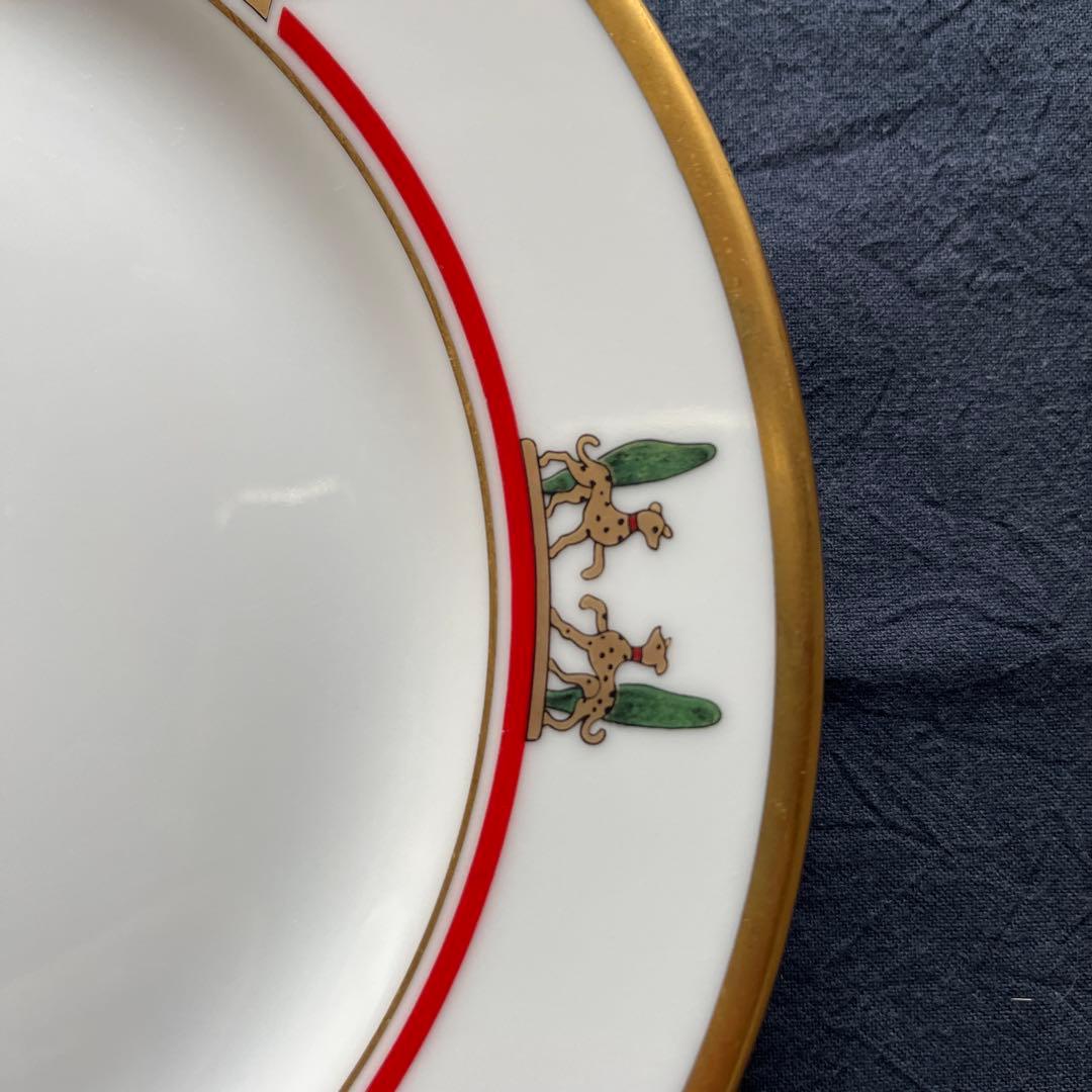 Cartier 花と家のモチーフ皿　21.5cm