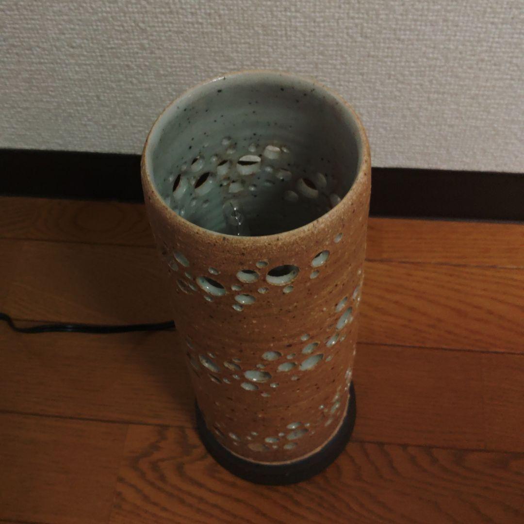 【未使用】 陶器製穴あきデザイン ライトオブジェ 【作家作品：一点物】