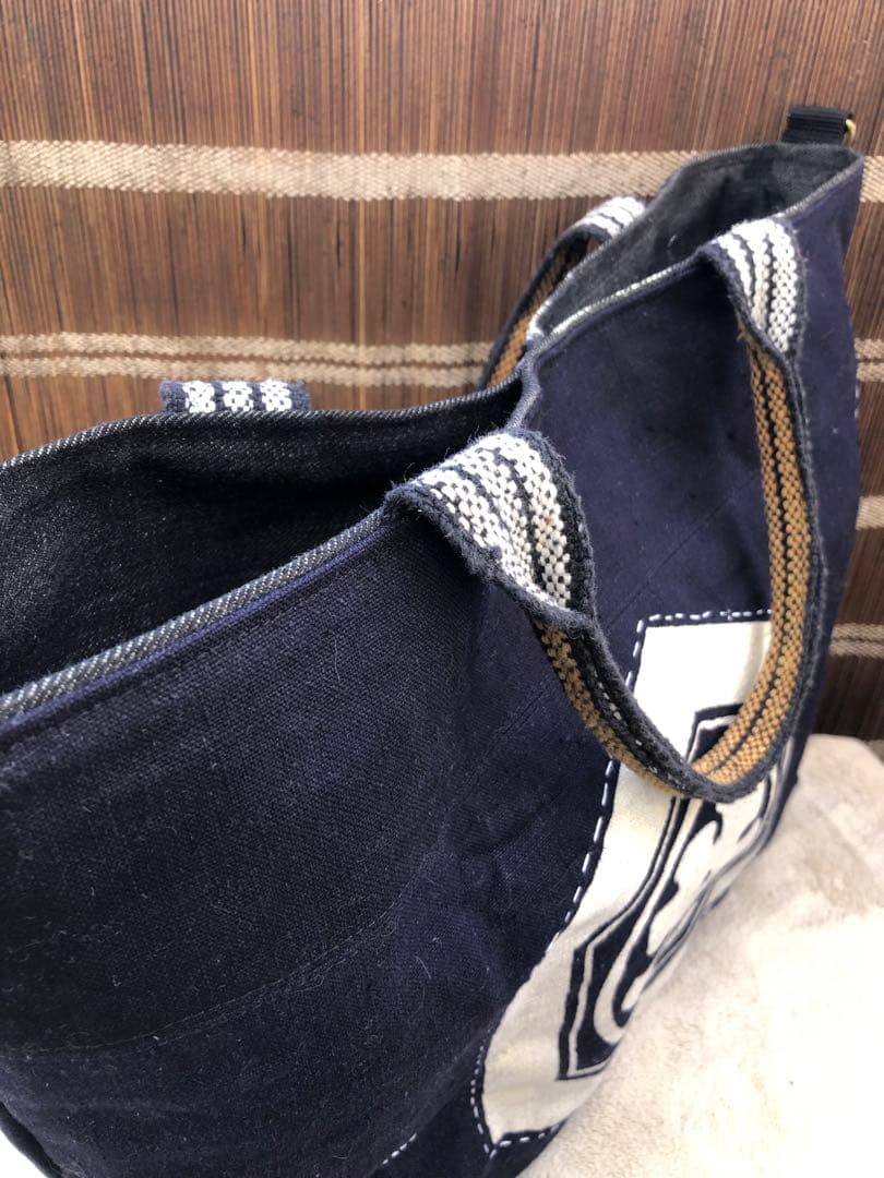 ハンドメイド○前掛けリメイク・前掛けバッグ2way○前掛けショルダー紐付き刺子