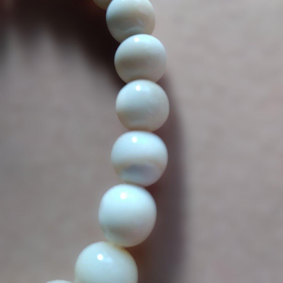 鯨歯　マッコウ鯨　牙玉ブレスレット　19㎝