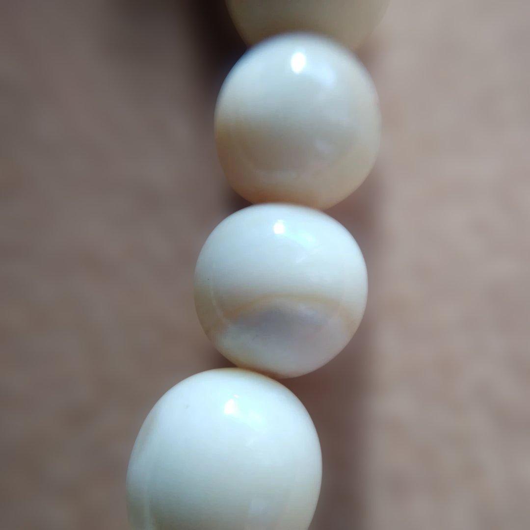 鯨歯　マッコウ鯨　牙玉ブレスレット　19㎝