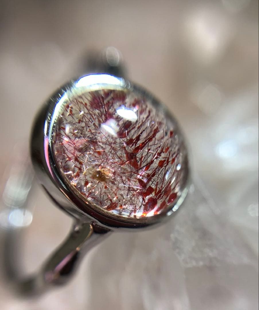 ★高品質★レッドスーパーセブン　リング　silver925 レピドクロサイト