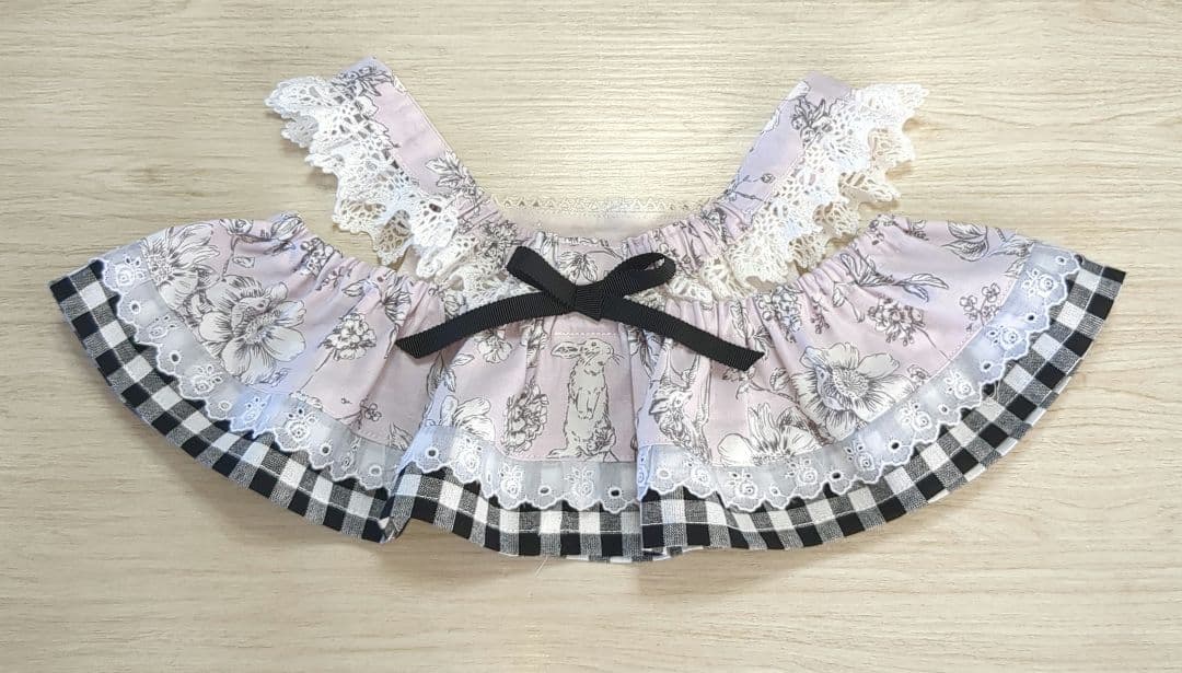 LOVOT✳ラボット服ハンドメイド＊くすみピンクのワンピース(リボン2個付き)＊