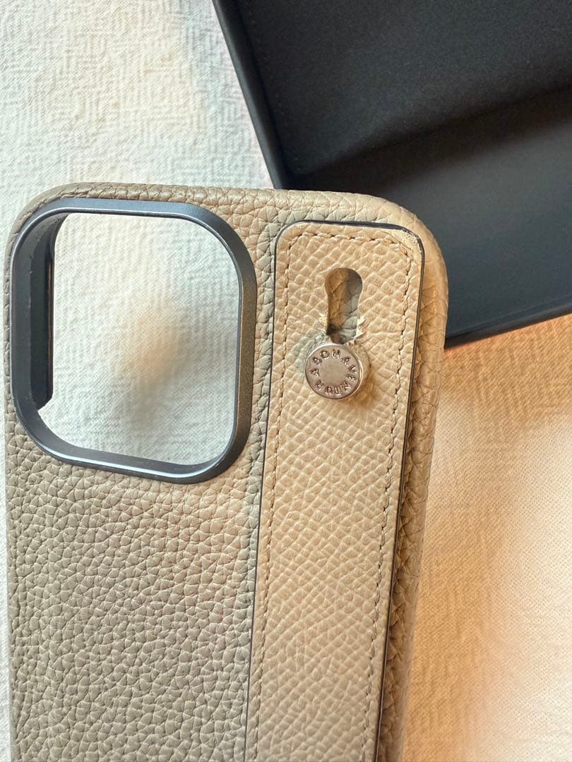 BONAVENTURA iPhone16proケース レザー グレージュ