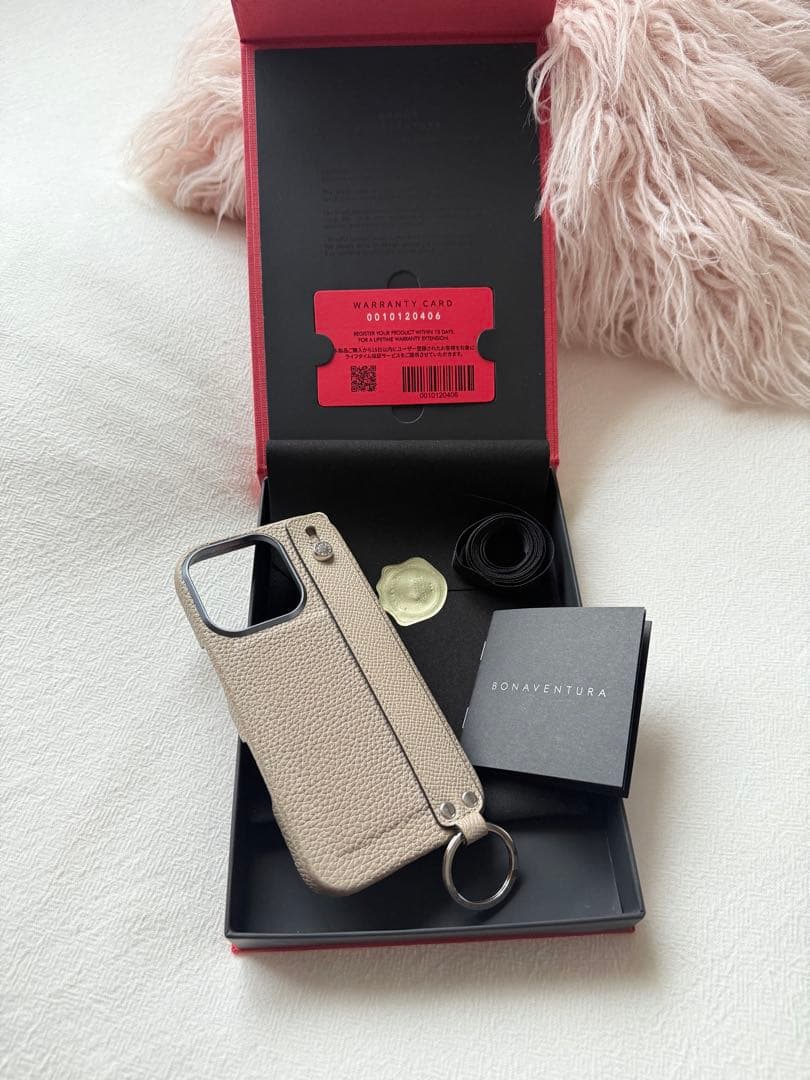 BONAVENTURA iPhone16proケース レザー グレージュ