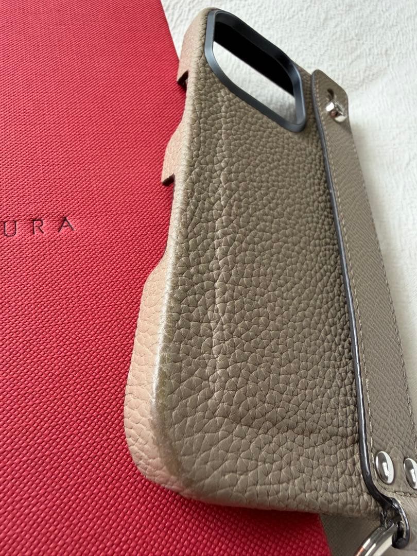 BONAVENTURA iPhone16proケース レザー グレージュ